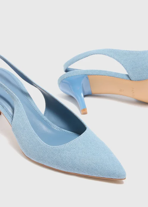 Denim Sling Back Heels - Size 3 Image 2