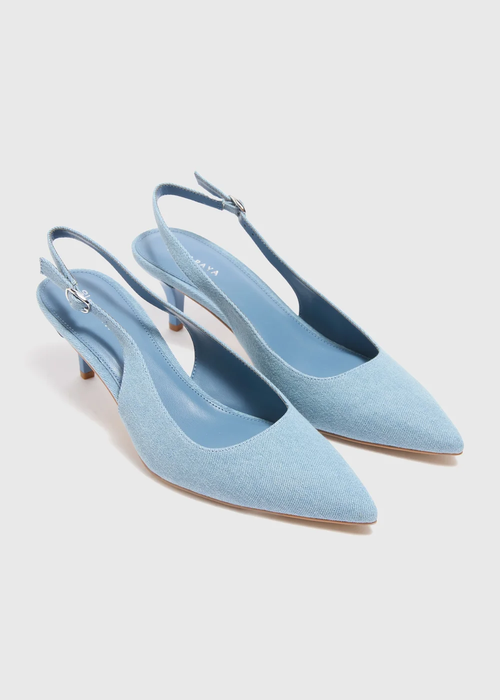 Denim Sling Back Heels - Size 3 Image 1