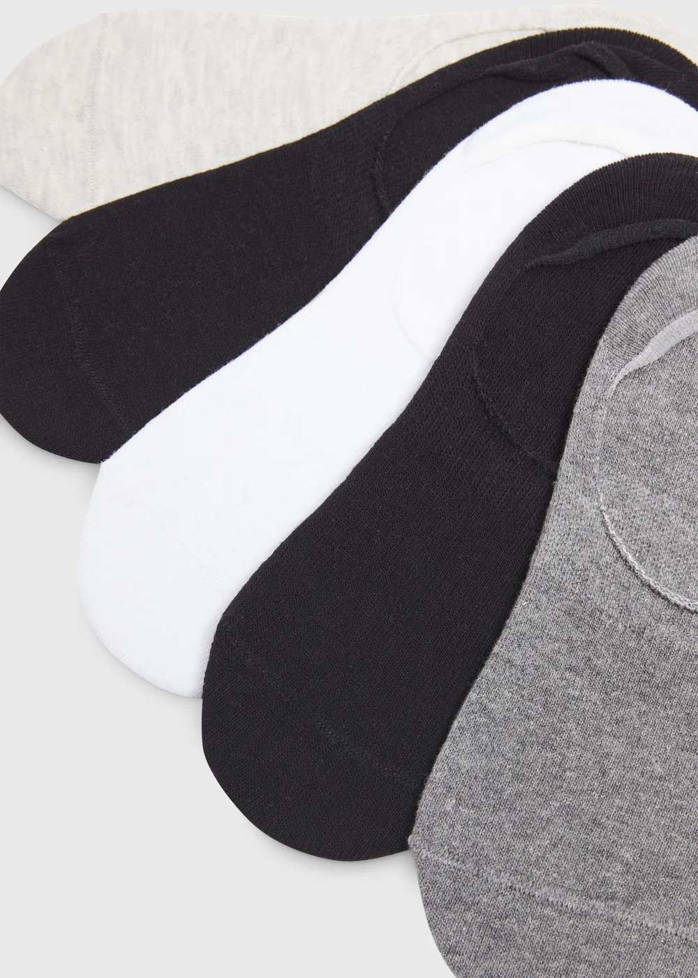 Girls 5 Pack Black Mono Invisible Socks (Younger 6- Older 5.5) - Sizes 6 - 8.5 Image 2