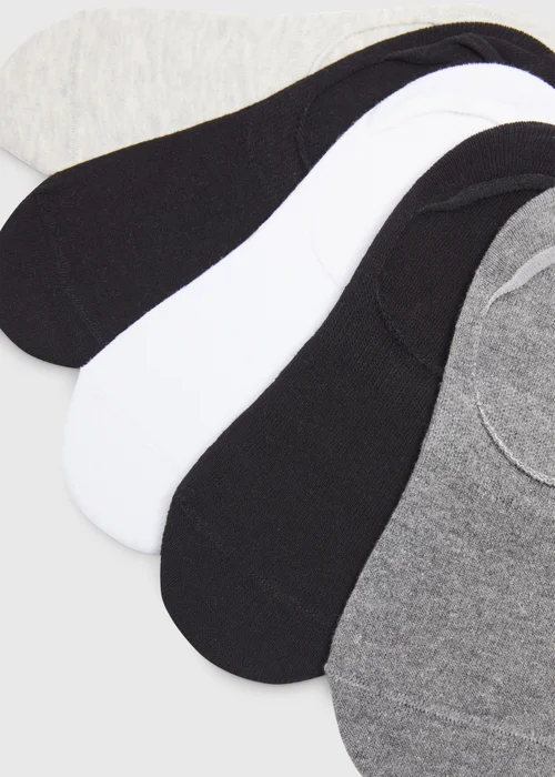 Girls 5 Pack Black Mono Invisible Socks (Younger 6- Older 5.5) - Sizes 6 - 8.5 Image 2