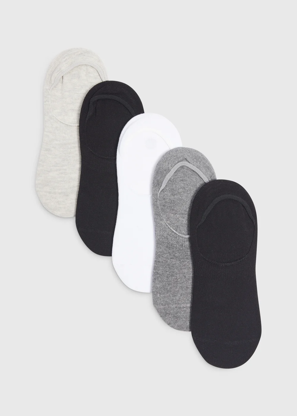 Girls 5 Pack Black Mono Invisible Socks (Younger 6- Older 5.5) - Sizes 6 - 8.5 Image 1