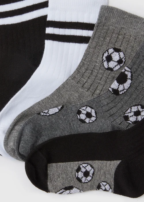 Boys 5 Pack Multicoloured Football Sports Socks (7-15yrs) - 4-6.5 Image 2
