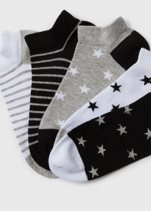 5 Pack Multicolour Star & Stripe Print Training Socks - Sizes 6 - 8.5 Image 2