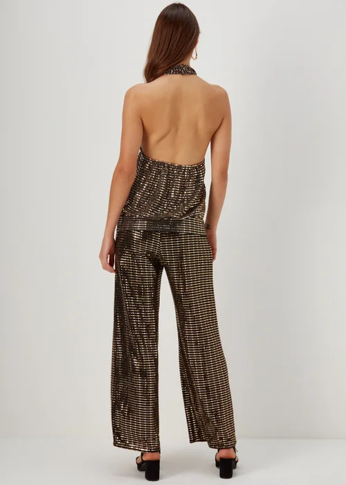 Et Vous Black & Gold Sequin Halter Neck Top - 8 Image 2