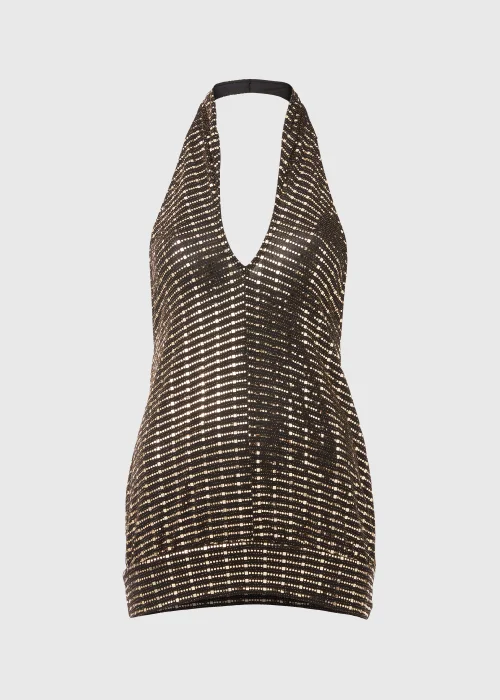 Et Vous Black & Gold Sequin Halter Neck Top - 8 Image 5