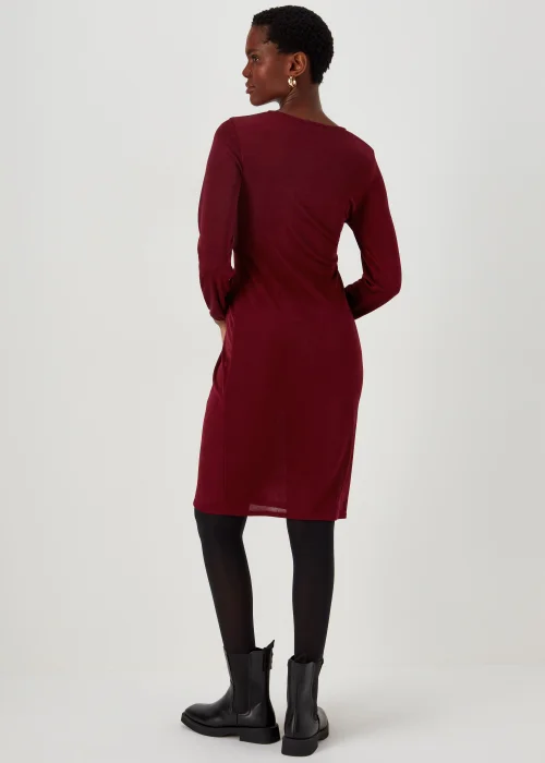 Burgundy Front Knot Dress - 8 Image 2