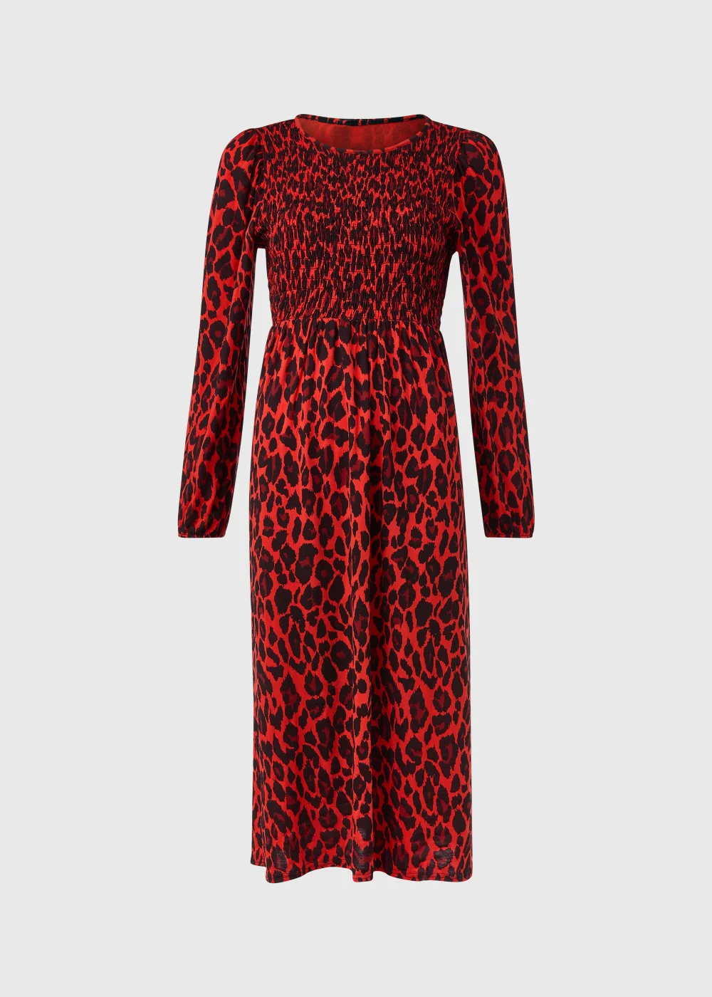 Black & Red Shirred Bodice Midi Dress - 8 Image 5