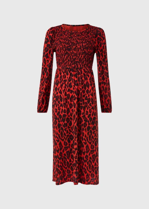 Black & Red Shirred Bodice Midi Dress - 8 Image 5