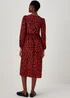 Black & Red Shirred Bodice Midi Dress - 8 Image 2