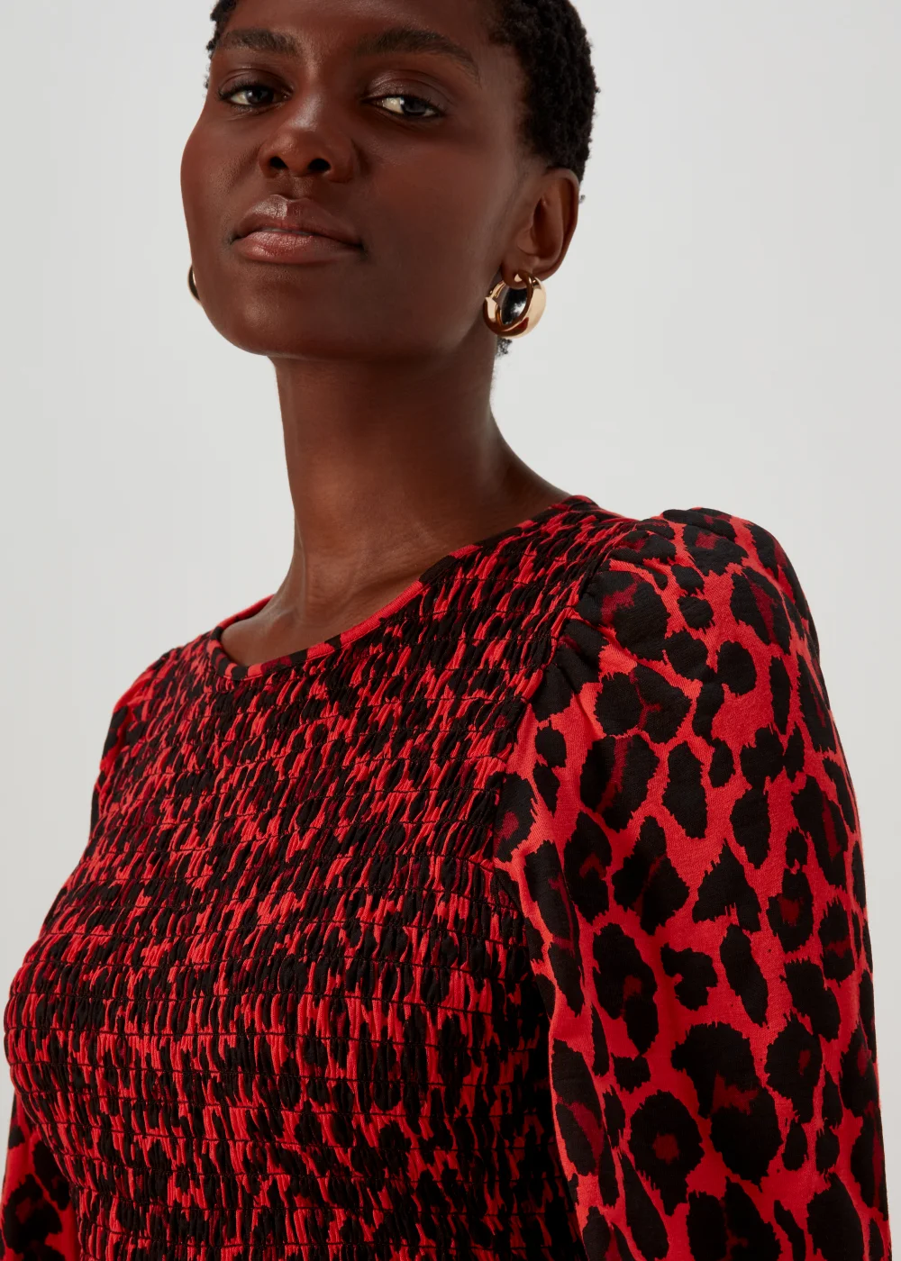 Black & Red Shirred Bodice Midi Dress - 8 Image 3