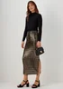 Et Vous Black & Gold Sequin Midi Skirt - Size 8 Image 4