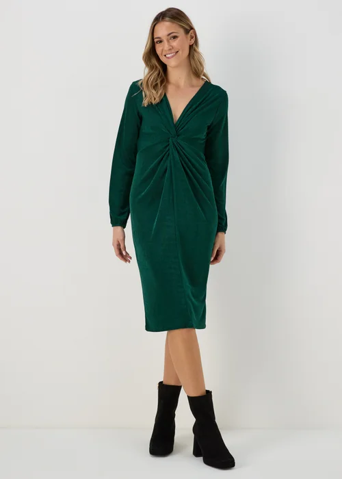 Green Front Knot Dress - 8 Image 1