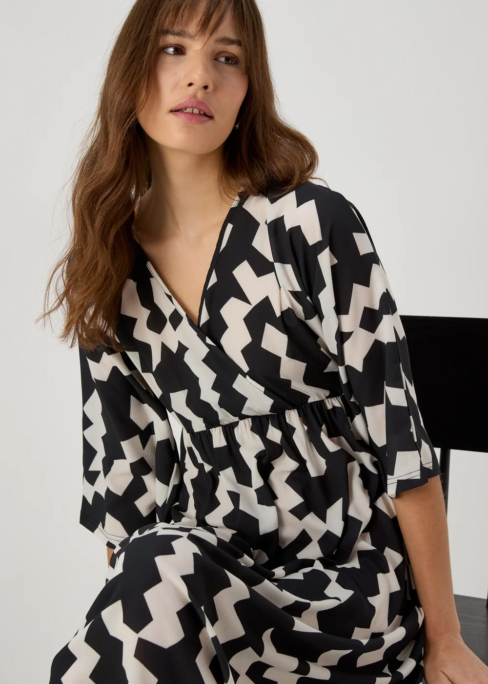 Black & White Kimono Dress - 8 Image 3