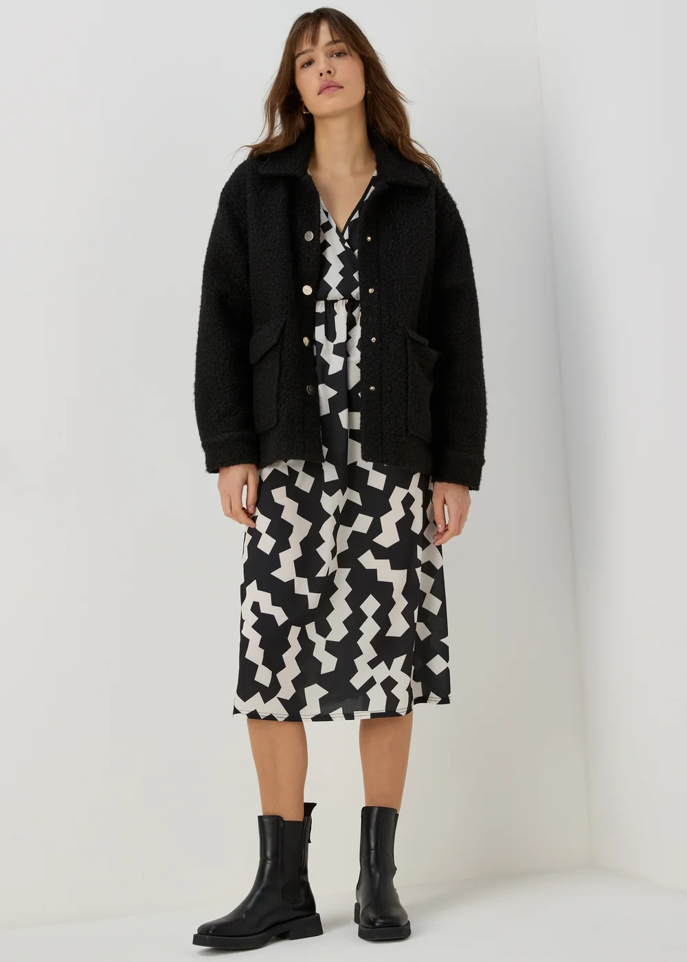 Black & White Kimono Dress - 8 Image 4