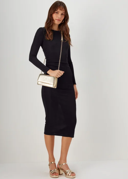 Black Ruched Side Dress - 8 Image 1