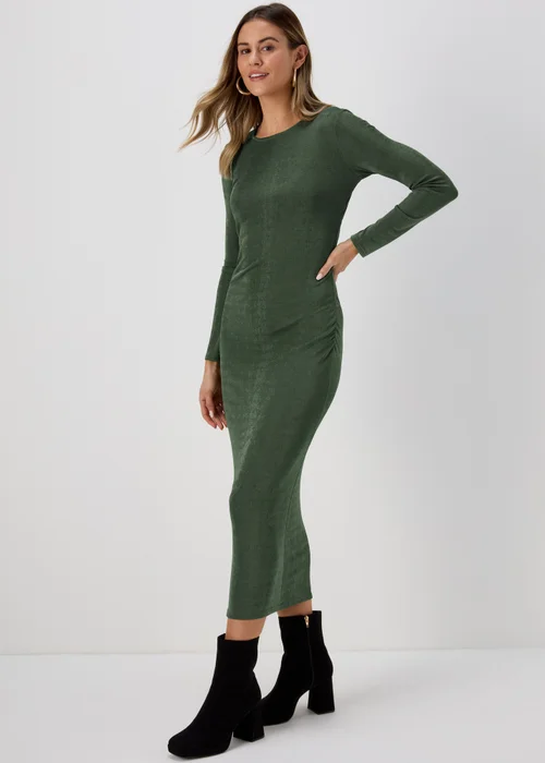 Green Ruched Side Dress - 8 Image 1