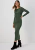 Green Ruched Side Dress - 8 Image 1