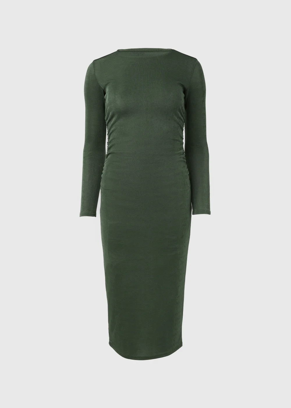 Green Ruched Side Dress - 8 Image 5