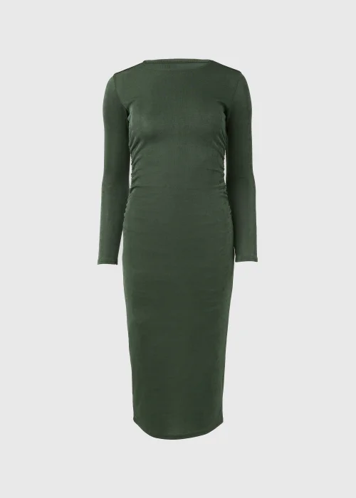 Green Ruched Side Dress - 8 Image 5