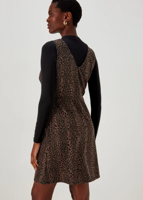 Black Leopard Print Pinafore Dress - 8 Image 2