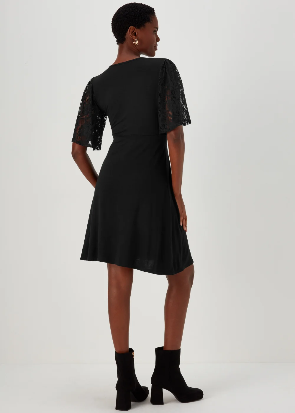 Black Lace Sleeve Dress - 8 Image 2