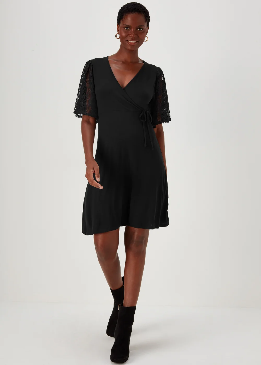 Black Lace Sleeve Dress - 8 Image 1