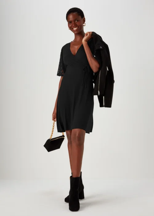 Black Lace Sleeve Dress - 8 Image 4