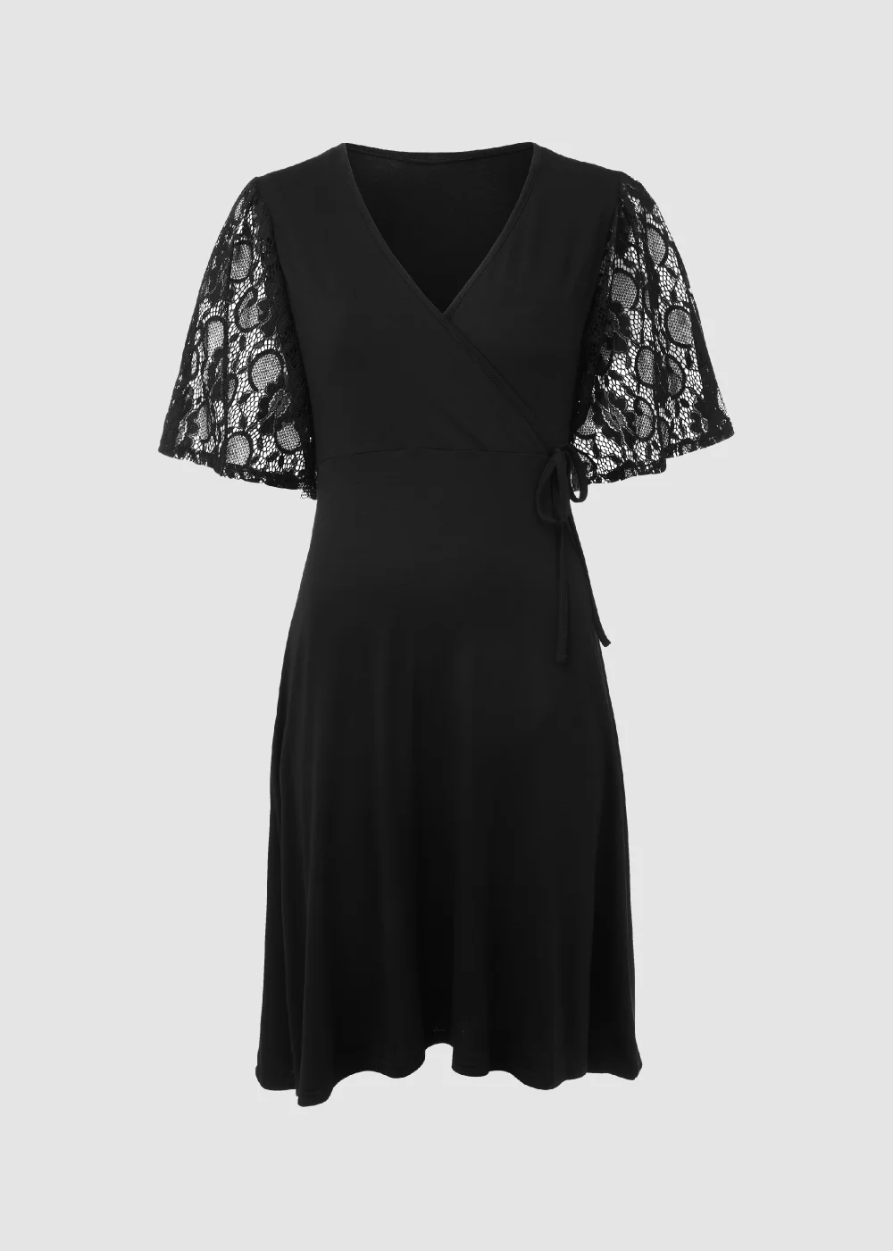 Black Lace Sleeve Dress - 8 Image 5