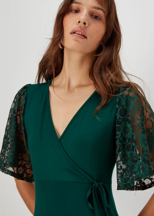 Green Lace Sleeve Dress - 8 Image 3