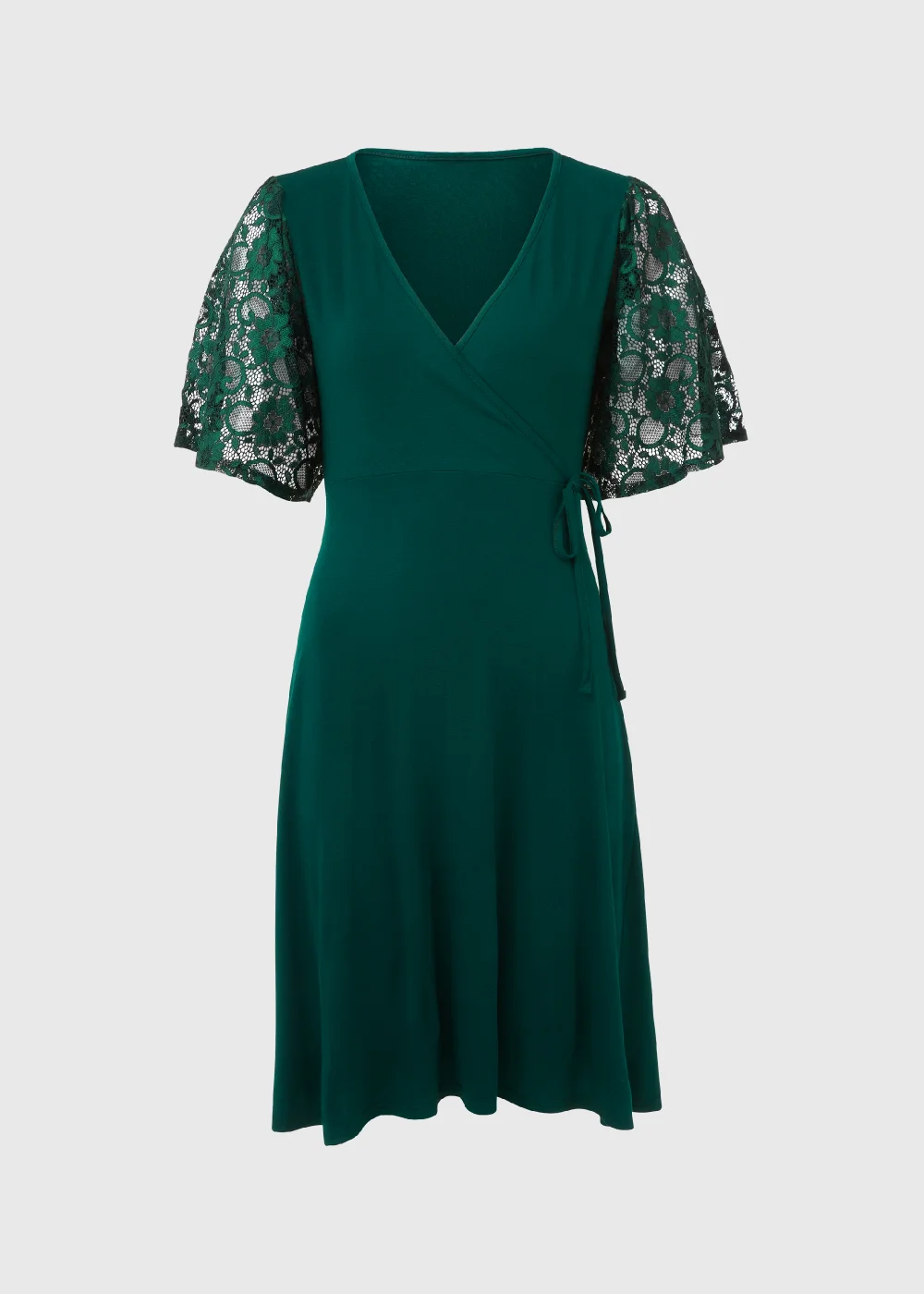 Green Lace Sleeve Dress - 8 Image 5