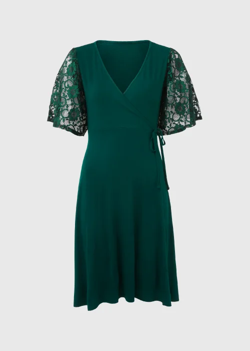Green Lace Sleeve Dress - 8 Image 5