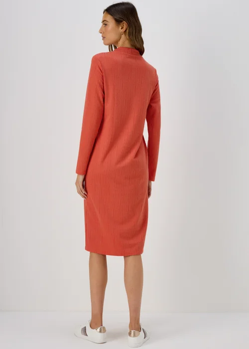 Orange High Neck Midi Dress - 8 Image 2