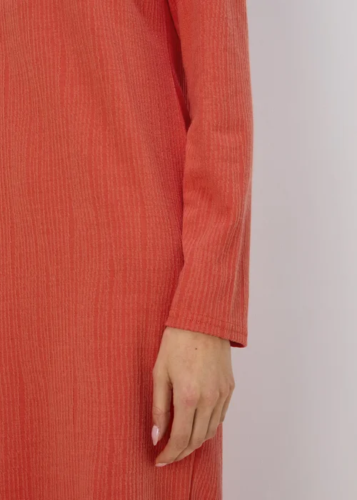 Orange High Neck Midi Dress - 8 Image 3