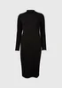 Black Textured High Neck Midi Dress - 8 Image 5