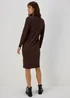 Brown High Neck Midi Dress - 8 Image 2