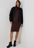 Brown High Neck Midi Dress - 8 Image 4