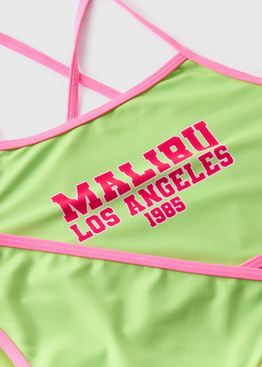 Girls Lime Malibu Slogan Bikini Set (6-15yrs) - 6-7 Yrs Image 2
