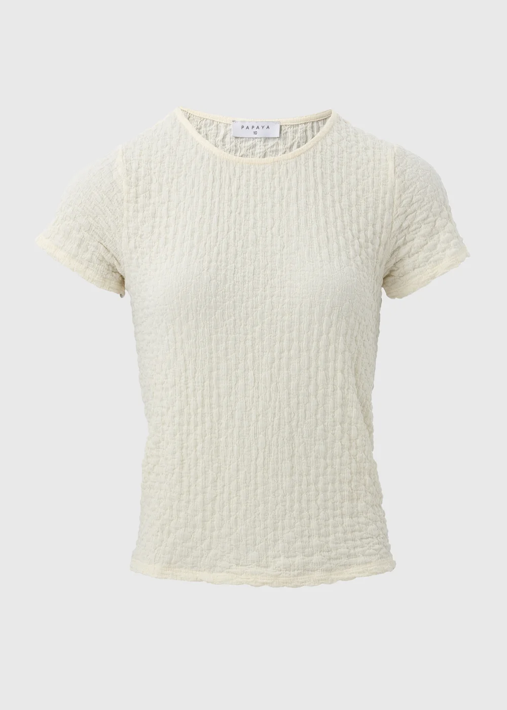 Ivory Textured T-Shirt - 8 Image 5