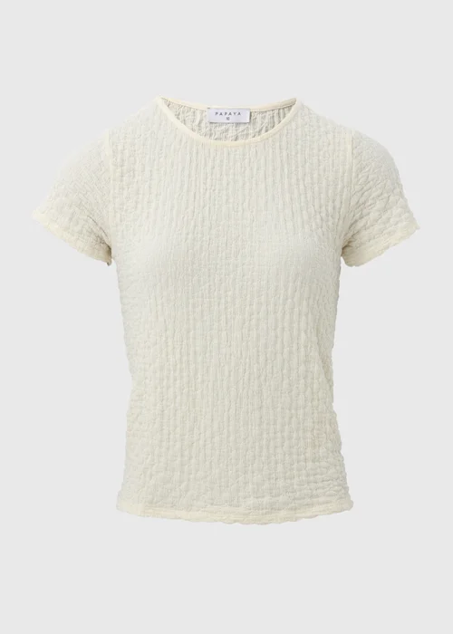 Ivory Textured T-Shirt - 8 Image 5