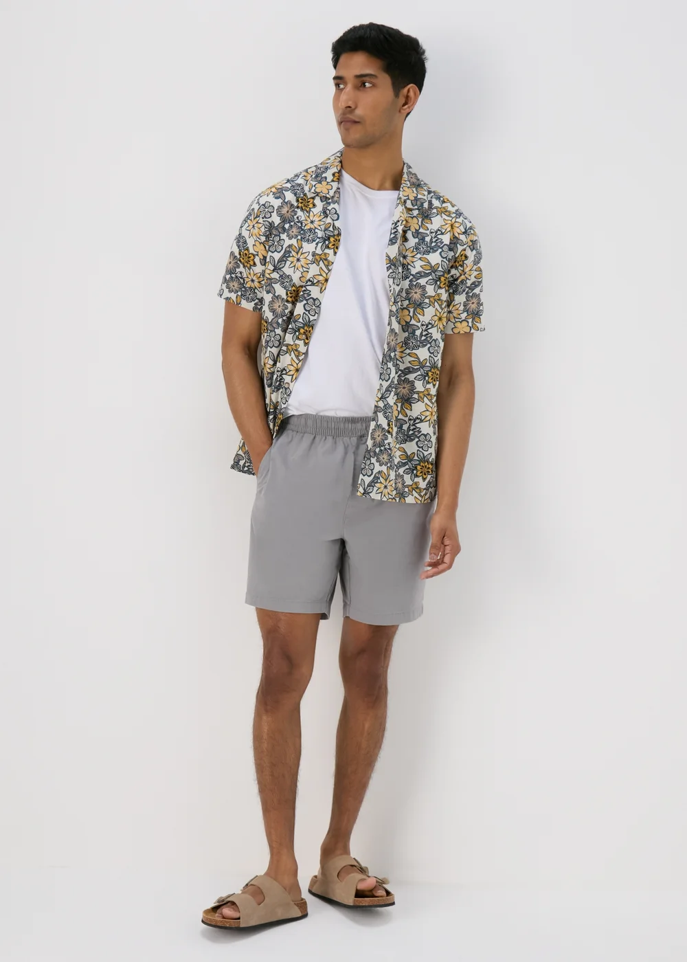 Light Grey Drawcord Chino Shorts - S Image 1