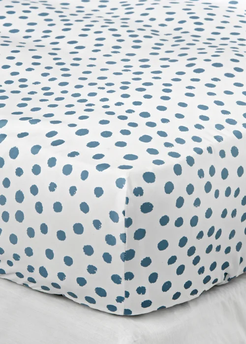 Blue Polka Dot Duvet Set - Single Image 4