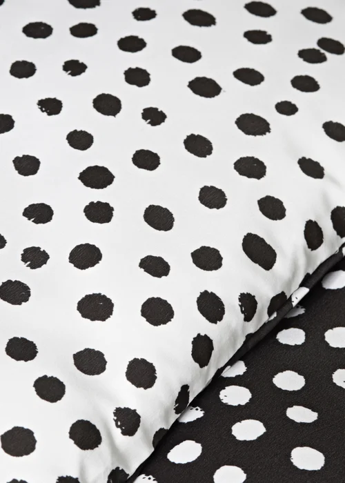 Black Mono Spots Print Duvet Set - Single Image 3