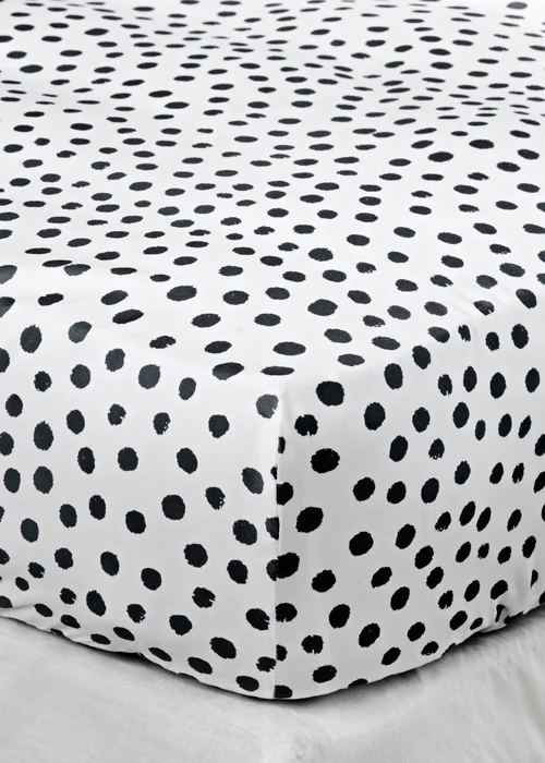 Black Mono Spots Print Duvet Set - Single Image 4