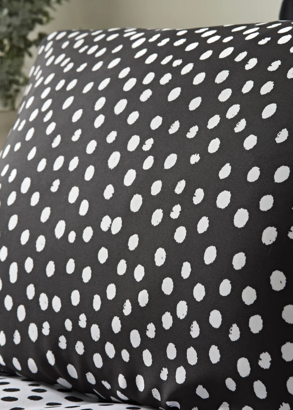 Black Mono Spots Print Duvet Set - Single Image 2