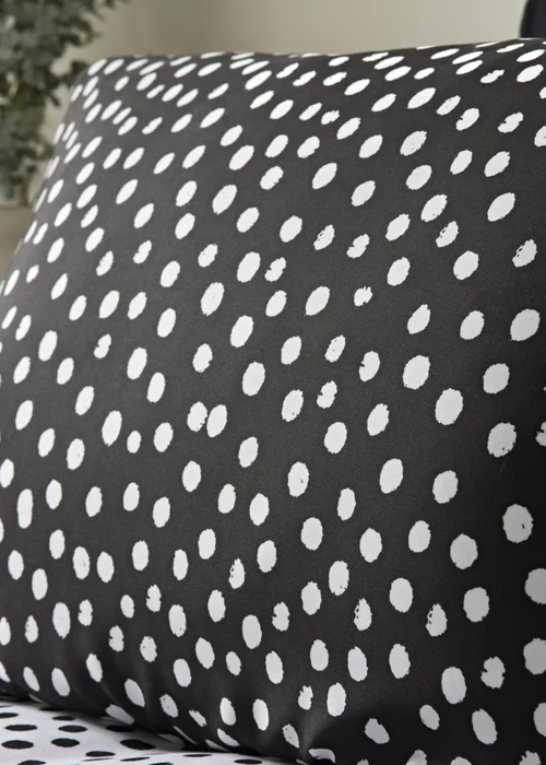 Black Mono Spots Print Duvet Set - Single Image 2