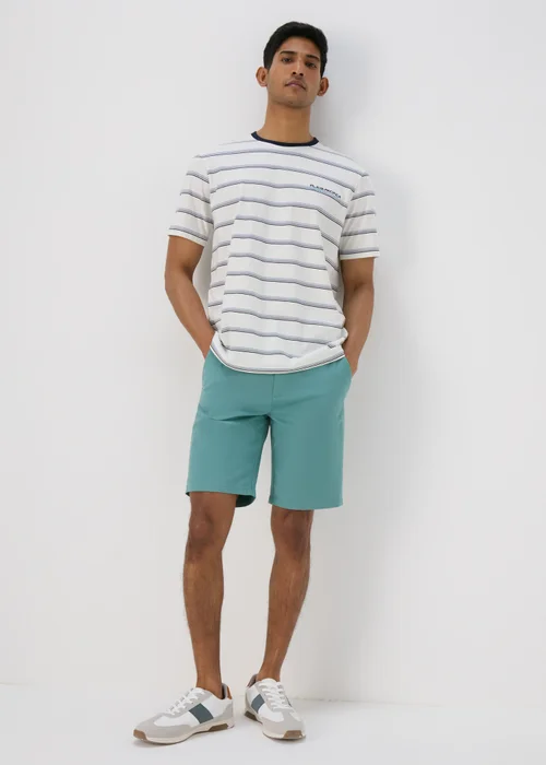 Teal Slim Fit Chino Shorts - 30 Image 4