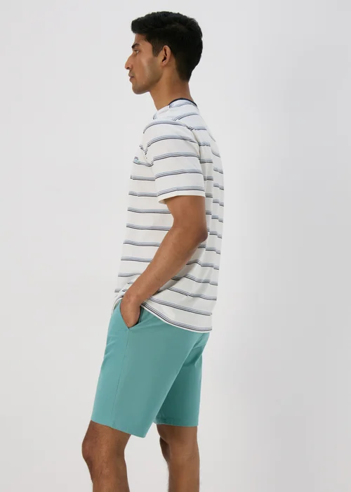 Teal Slim Fit Chino Shorts - 30 Image 2