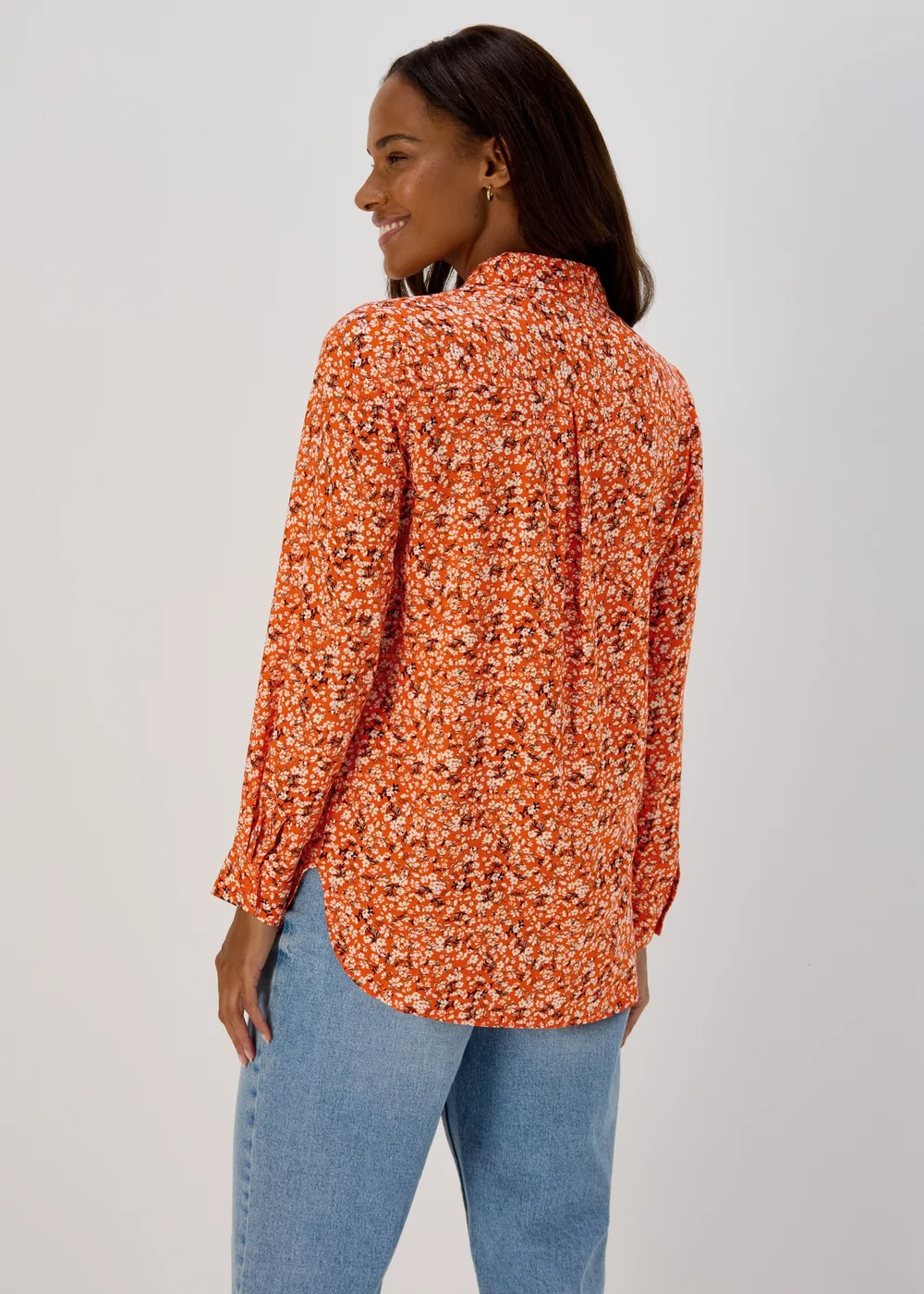 Orange Ditsy Viscose Shirt - 8 Image 2