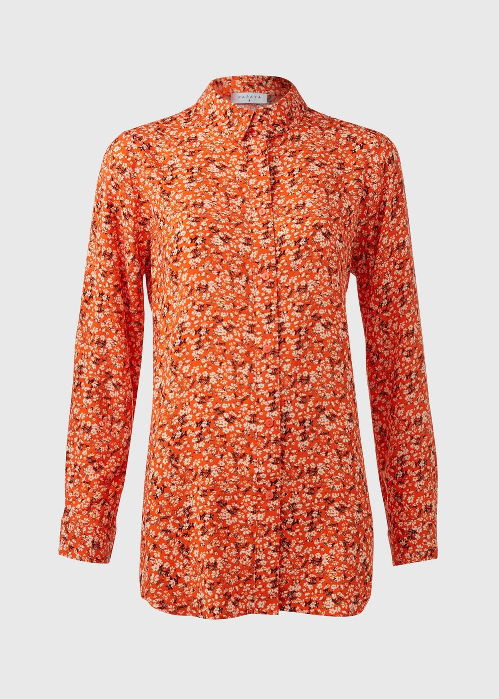 Orange Ditsy Viscose Shirt - 8 Image 5