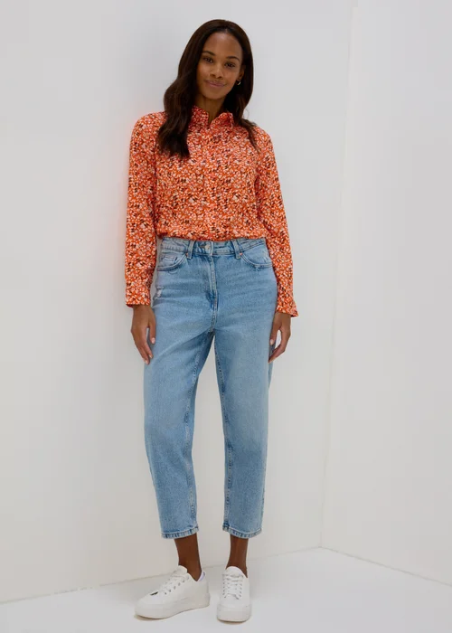 Orange Ditsy Viscose Shirt - 8 Image 4
